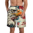 thumbnail image 1 of Balery Retro American Eagle Traje de Baño Estilo Hawaiano para Hombre, Shorts de Secado Rápido con Bolsillos-X-Large, 1 of 6
