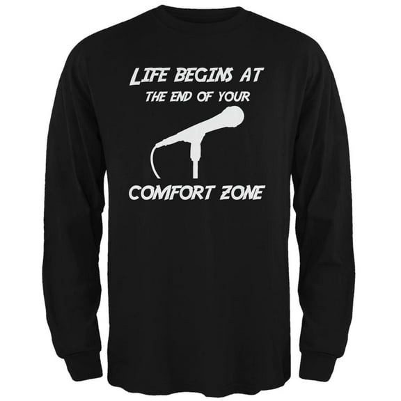 Comfort Zone Microphone Black Adult Long Sleeve T-Shirt - Small