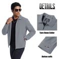 thumbnail image 3 of TACVASEN Men's Lightweight Windbreaker Jackets Full Zip Up Stylish Coat Business Casual Laydown Collar Work Dress with Zip Pockets Light Gray XL, 3 of 8