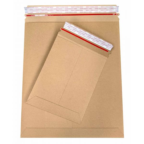 Brown Kraft Rigid Cardboard Mailers 6" x 8" with Tear Tab28pt, Stay