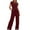 Wine, variant on cocolona Womens Two Piece Outfits Crew Neck Short Sleeve Tops + Elastic Waist Wide Leg Pants Tracksuit Sets Lounge Sets Wine XL