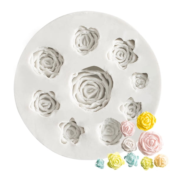 SK 3D Rose Moule en Silicone pour Fondant Forme de Fleur Diy Décoration de Sucre Outils de Cuisson