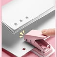 thumbnail image 4 of Mini 1-Hole Paper Hole Punch, Small Handheld Portable Puncher, Reusable Single Hole Puncher for ID Cards, Chipboard, Art Project, Crafts Easy Smooth Punching for Office Home,Pink, 4 of 4