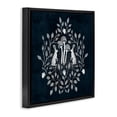 thumbnail image 4 of Stupell Industries Rabbits & Leaves on Blue Plants & Flowers Painting Black Floater Framed Canvas Art Print Wall Art, 25 x 25, 4 of 10