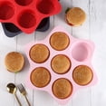 thumbnail image 3 of Bread Mold Air Hole Design High Temperature Resistant Good Flexibility Breathable 7 Circles Make Hamburger Buns Solid Color Soft Silicone Pastry Mold Cooking Gadget, 3 of 8