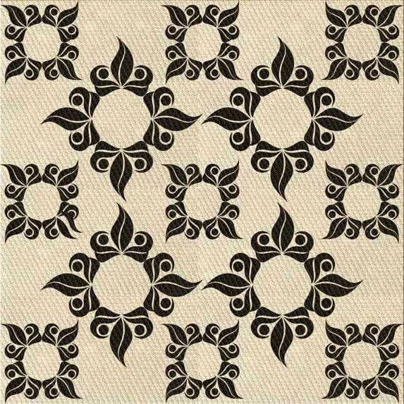 Ahgly Company Indoor Square Patterned Coffee Brown Area Rugs, 6' Square