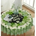thumbnail image 1 of St Patrick''s Day Round Tablecloth,Buffalo Plaid Spring Clover Green Shamrock Tablecloth Waterproof Washable Farmhouse Holiday Decoration Tablecover for Party Kitchen Dining Room 60 Inch, 1 of 6