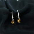 thumbnail image 3 of Rosec Jewels Natural Citrine Drop Earrings with Diamond (6X8 mm Oval Shaped Citrine), 18K White Gold, 3 of 9
