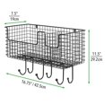 thumbnail image 5 of mDesign Metal Storage Organizer Basket with 6 Hooks - Wall Mount - Black, 5 of 7