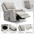 thumbnail image 7 of KIGOTY Rocking Recliner Chair, 360 Swivel Recliner with Massage and Heating, Light Grey, 7 of 7