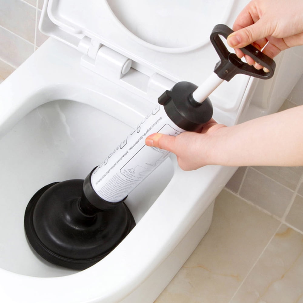 Handle Toilet Suction Plunger with Two Suckers High Pressure Bathroom