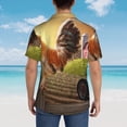 thumbnail image 4 of Fuzoiu Country Farm Morning Rooster Print Hawaiian Shirt for Men, Summer Beach Casual Short Sleeve Button Down Shirts, Men’s Beach Summer Shirts with Pocket,3X-Large, 4 of 7