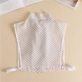 thumbnail image 2 of Cuello Falso Sunnimix Lazo Gasa Mujer Media Camisa Desmontable Lunares Blanco, 2 of 8