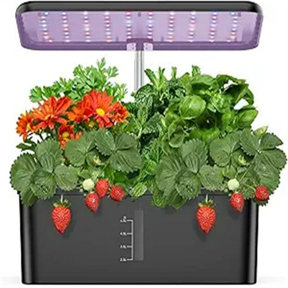 12 Pods Hydroponics Growing System, Indoor Garden with  Grow Light,  Germination Kit, Mini  Garden with Pump System, Height Adjustable (No )