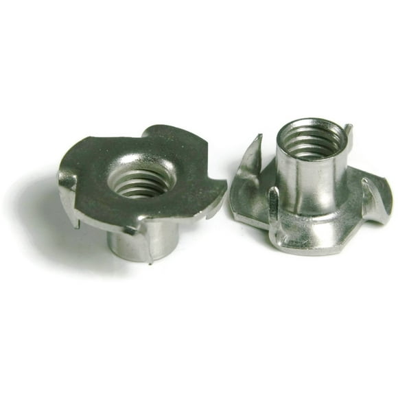 T-Nuts 18-8 Stainless Steel - 1/4-20 x 5/16 Barrel Lgth x 4-Prong - Qty 25