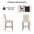 thumbnail image 2 of Morden Fort 25.5" Counter Height Barstools Set of 2, Farmhouse Wooden Island Chairs for Kitchen, Dining Room, Café, 2 of 7
