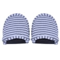 thumbnail image 1 of Travel Portable Foldable Reusable Indoor Soft Cotton Anti slip Slippers (MWomen Grey Stripes), 1 of 5