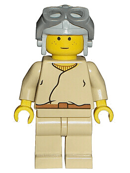 LEGO Star Wars Light Gray Aviator Minifig Helmet Body Part 