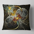 thumbnail image 2 of Designart Symmetrical Brown Fractal Flowers - Abstract Throw Pillow - 18x18, 2 of 5