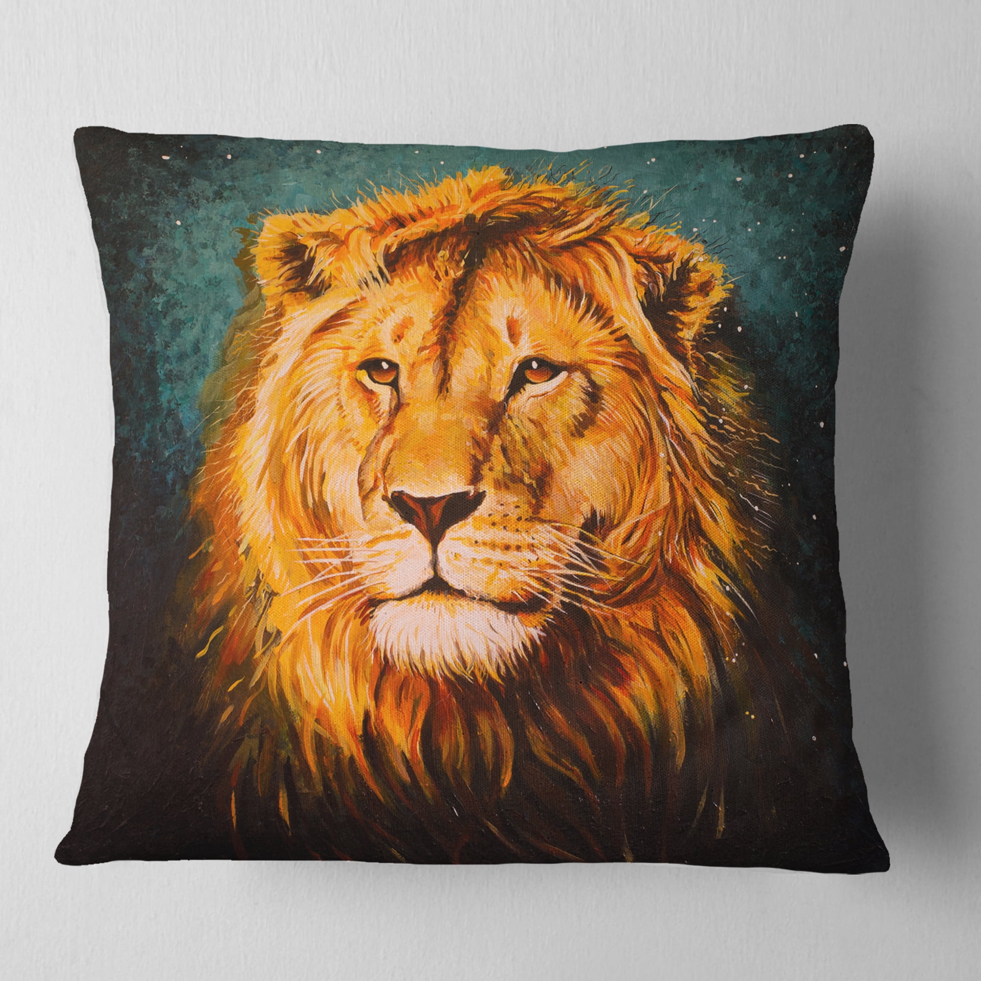 Designart The Lion of Judah - Animal Throw Pillow - 18x18