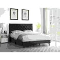 thumbnail image 6 of Queen Upholstered Platform Bed Frame with 48" Tall Adjustable Headboard - Button Tufted Suede Bed - Black - Oliver & Smith - Princeton, 6 of 6