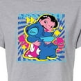 thumbnail image 3 of Disney - Lilo & Stitch - Lilo Stitch Hug - Juniors Cropped Cotton Blend T-Shirt, 3 of 5