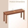 thumbnail image 4 of Costway 2 PCS Patio Backless Bench 2-Seater Outdoor Dining Bench Solid Wood Backyard, 4 of 9