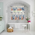 thumbnail image 6 of Kitchen Window Curtains Valance and Tier Set, Summer Ocean Starfish Coral Rod Pocket Tier Curtains and Valance 3 Piece Set, Blue Sea Creature Retro Linen Window Treatment for Bedroom Living Room, 6 of 9