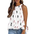 thumbnail image 1 of SMihono Hauts pour Femmes Débardeur Décontracté Sans Manches Imprimé Col Rond Blouse à Volants Crop Top pour Femmes Hauts d'Été pour Femmes, 1 of 5