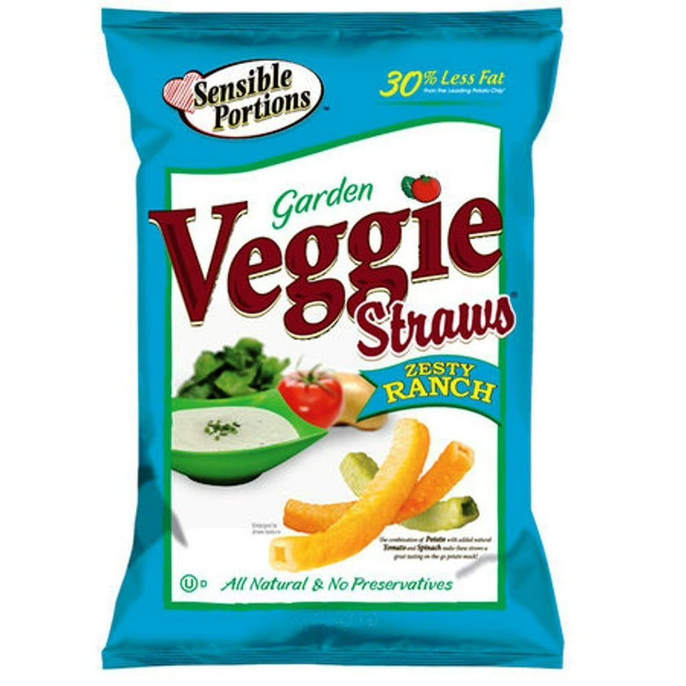 24 PACKS Sensible Portions Veggie Straws, Ranch, 1 Ounce Walmart