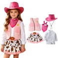 thumbnail image 4 of mgoYE Cowgirl Outfit for Girls Toddler Western Outfit with Hat and Bandanna Set(Light Pink,2-3 Years), 4 of 8