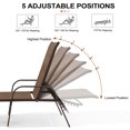 thumbnail image 4 of Crestlive Products 2-Pack Outdoor Chaise Lounge Chair, 5‑Position Adjustable Patio Recliner, Brown, 4 of 10