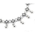 thumbnail image 4 of Pulsera de tobillo con flores de 23+9 cm para mujer, resistente al agua, de plata, talla grande, estilo vintage bohemio, indio, no se deslustra, bonita y gruesa, estilo cubano, estilo amistad., 4 of 4