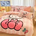 thumbnail image 3 of Creative new Hello kitty double-sided milk velvet four-piece set for couples light and comfortable double bed four-piece set, 3 of 5