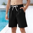 thumbnail image 2 of JUMEYU Boys Athletic Shorts Slim Boys Active Performance Mesh Style Basketball Sport Shorts Size 13-14 (Black,13-14 Years), 2 of 7
