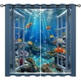 thumbnail image 2 of Ocean Fish Blackout Curtains Underwater Coral Fish Print Grommet Window Drapes for Bedroom Living Room 2 Panel Set-52"W x 63"L (Pack of 2), 2 of 7