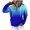 oversized hooded pullover - Blue, variant on uvwlwu Womens Gradient Print Henley Button Collar Hoodie Kangaroo Pocket Drop Shoulder Soft Street Casual Pullover Sweatshirt,S