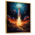 thumbnail image 2 of Designart "Stellar Voyage with the Rocketship II" Rocketship Floater Framed Wall Decor, 2 of 7