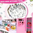 thumbnail image 3 of Play Kitchen Set - 5 in 1 Kids Kitchen Play Set with Cooking Toys & Play Food, Mini Pink Kitchen for Girls 3-8, 3 of 7