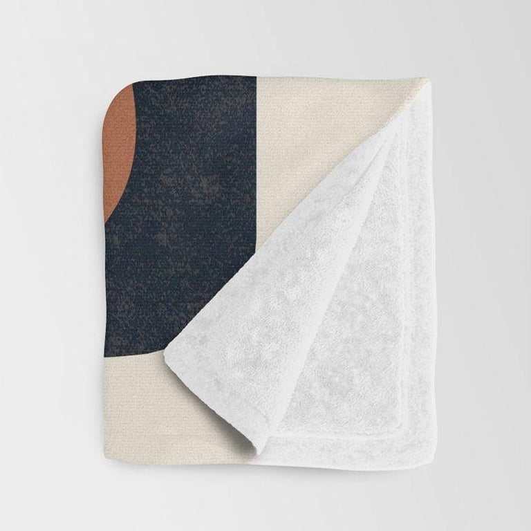 Navy Blue, Sage Green, Terracotta and Cream Rounded Geometric Shapes ...