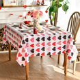 thumbnail image 3 of Valentine''s Day Tablecloth 60×102 Inch, Hand-Drawing Love Hearts Washable Table Cover for Party Picnic Dinner Decor, 3 of 6