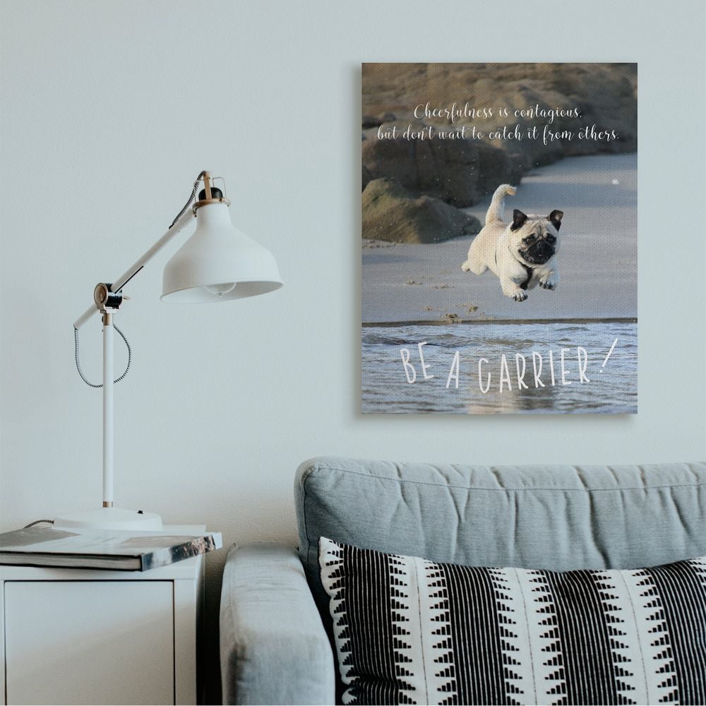 Stupell Industries Be a Cheerfulness Carrier Phrase Pet Dog at Beach Canvas Wall Art Design by Ziwei Li, 30" x 40"