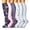 6 Pairs Multicolor 2, variant on Compression Socks for Women: 20-30 mmhg Circulation knee high stockings for Sports Travel Flight Running, 6 Pairs,L,6 Pairs Multicolor 1