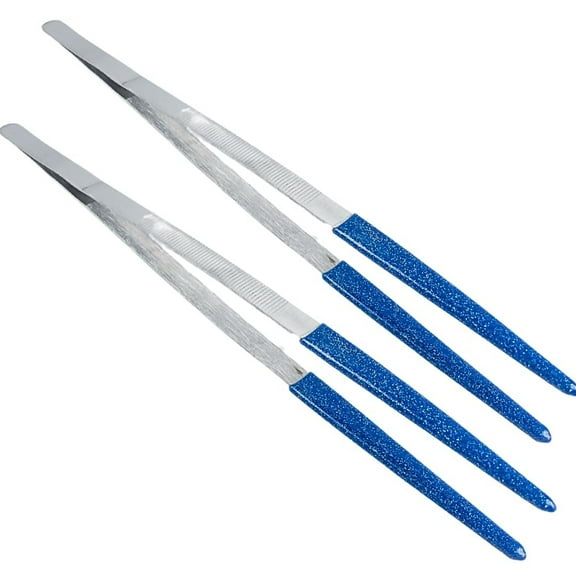 Hawk (2 Pack) 12" (30.5 cm) Heavy Duty Tweezers | Coated Tips for Delicate Touch | Textured Grip