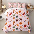 thumbnail image 2 of Feelyou Cartoon Halloween Ice Cream Twin Quilt Set, Spooky Pumpkin Bat Twin Coverlet Set, 2pcs, 1 Comforter and 1 Pillowcase, 2 of 7