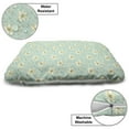 thumbnail image 3 of Floral Pet Bed, Continuous Flowers Print in Fresh Pastel Tones, Chew Resistant Pad for Dogs and Cats Cushion with Removable Cover, 24" x 39", Mint Green Pale Yellow, by Ambesonne, 3 of 4