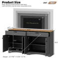 thumbnail image 4 of 3 Pcs Farmhouse TV Stand With Storage Cabinet & Drawers For TVs Up to 70", Sideboard With Adjustable Shelves, for Living Room, 3 Color, 4 of 24