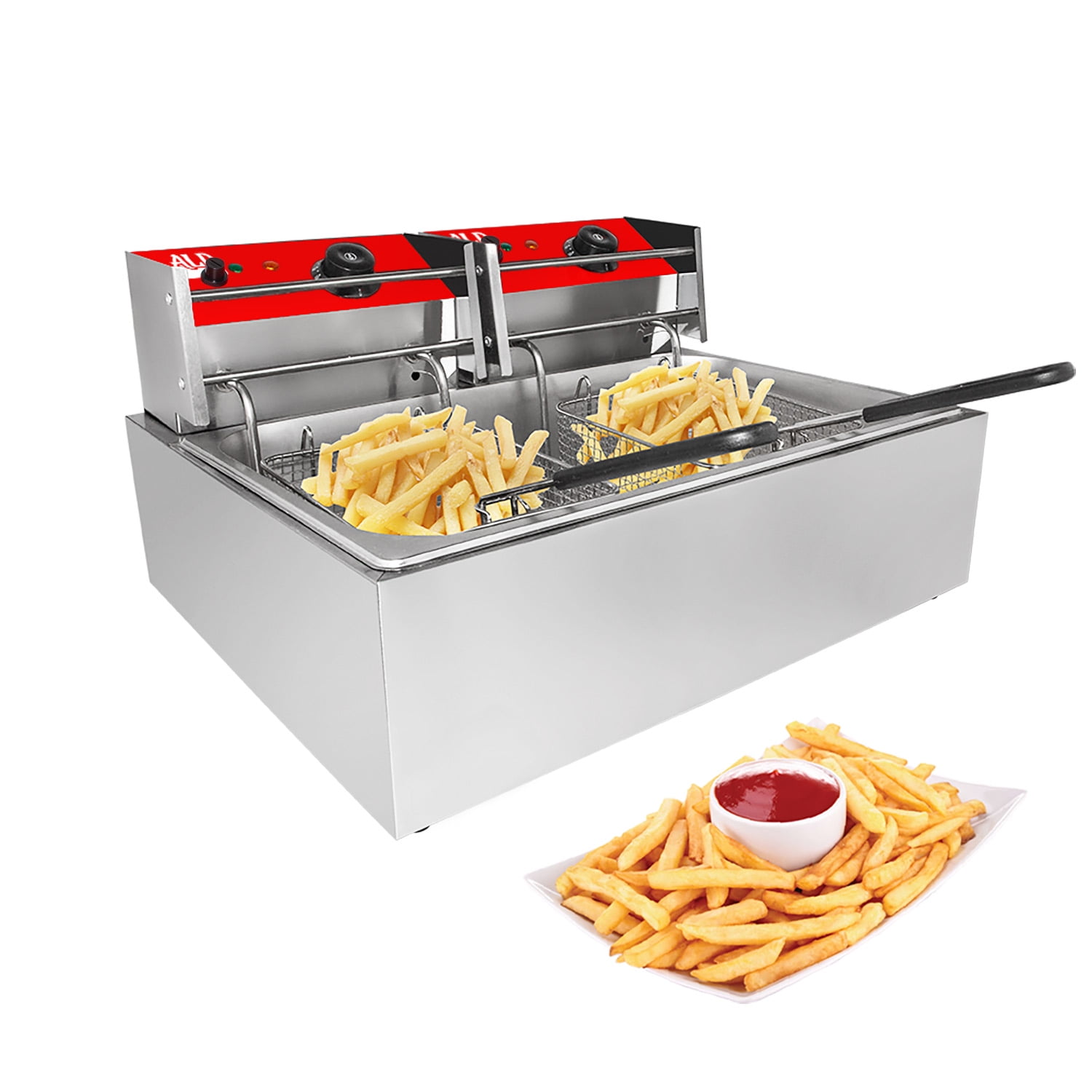ALDKitchen Double Deep Fryer 2Basket Electric Fryer for Commercial