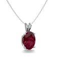 thumbnail image 4 of SuperJeweler 1 Carat Oval Shape Garnet Necklace In Sterling Silver, 18 Inches For Women, 4 of 5