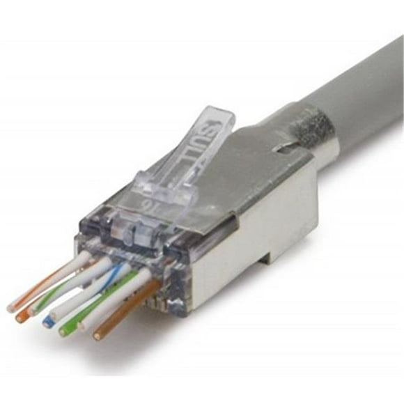 Platinum Tools PLAT-100027C ezEX48 10G RJ45 Connecteur Blindé avec Masse Externe pour Gamme de Conducteurs 0.43-0.048in - Pack de 25